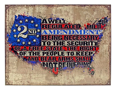 American Flag Metal Sign for 2nd Amendment Gun Owner Rights - BuyPosters.com