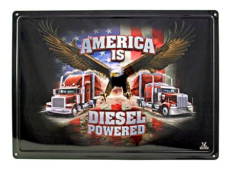 America's Diesel - Powered Big Mac Trucker Eagle Metal Wall Art - BuyPosters.com